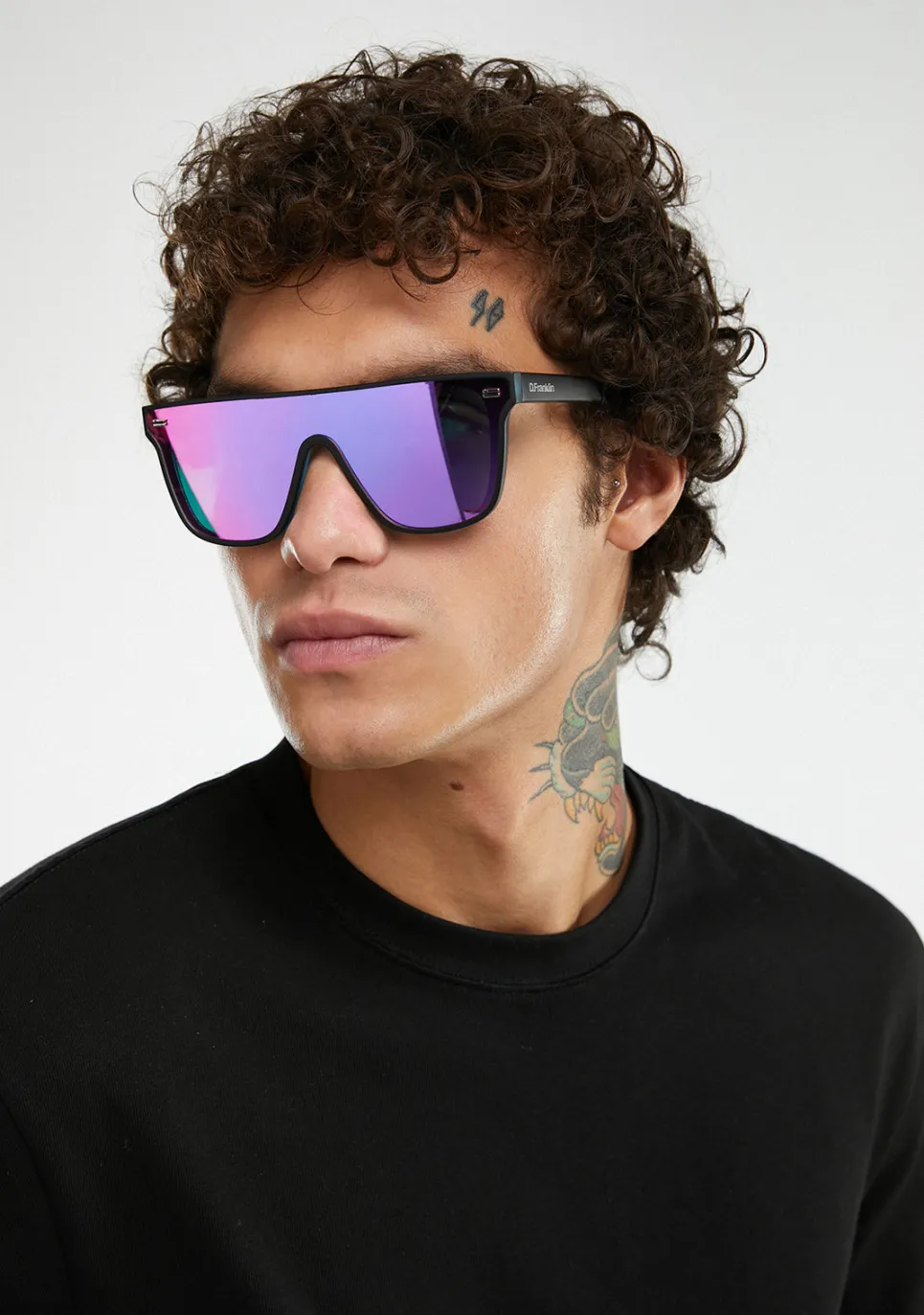 D.Franklin Infinity Matt Black / Pink Revo|Damen Eckige Sonnenbrillen|Eckige Sonnenbrillen