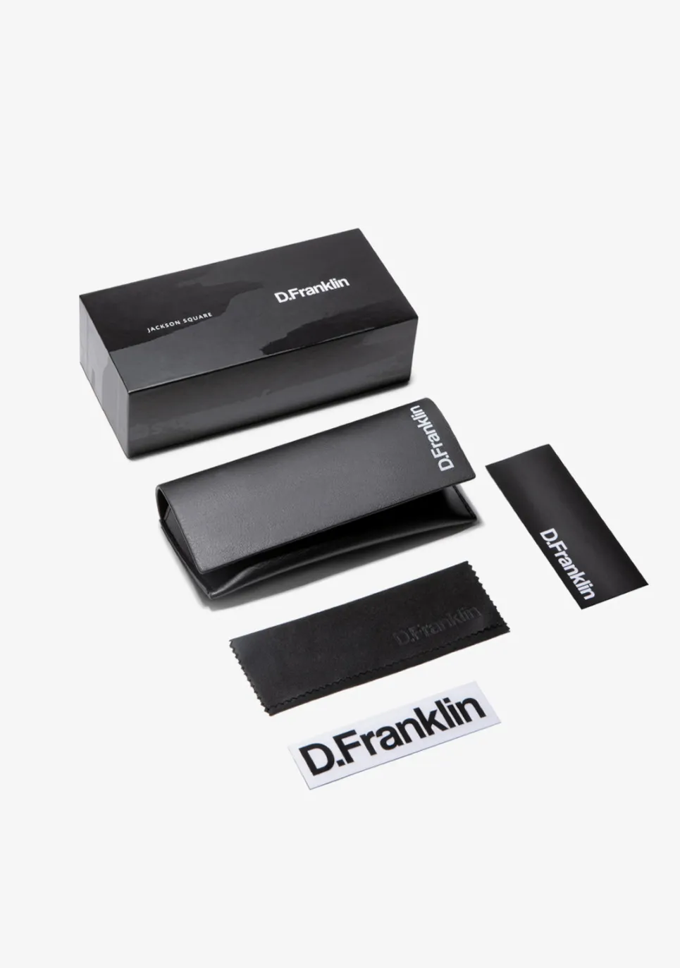 D.Franklin Jackson Square Shiny Black / Smoke|Damen Pilotenbrillen|Polarisierte Sonnenbrillen