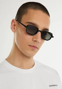 D.Franklin Jiggy Black / Black|Damen Eckige Sonnenbrillen|Polarisierte Sonnenbrillen