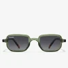 D.Franklin Jiggy Crystal Green / Smoke|Damen Polarisierte Sonnenbrillen|Eckige Sonnenbrillen