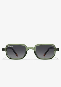 D.Franklin Jiggy Crystal Green / Smoke|Damen Polarisierte Sonnenbrillen|Eckige Sonnenbrillen