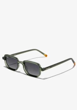 D.Franklin Jiggy Crystal Green / Smoke|Damen Polarisierte Sonnenbrillen|Eckige Sonnenbrillen