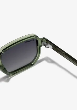 D.Franklin Jiggy Crystal Green / Smoke|Damen Polarisierte Sonnenbrillen|Eckige Sonnenbrillen
