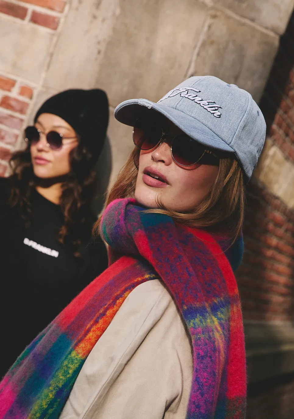 D.Franklin Logo Denim Cap Blue|Damen Kappen|Kappen