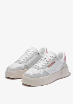 D.Franklin Low Court Basic White / Pink|Damen Sneakers