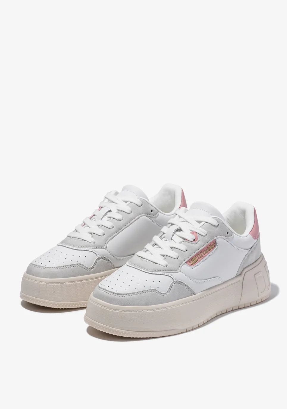 D.Franklin Low Court Basic White / Pink|Damen Sneakers