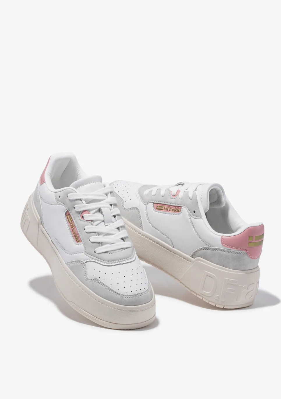 D.Franklin Low Court Basic White / Pink|Damen Sneakers