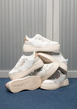 D.Franklin Low Court Basic White / Rose Gold|Damen Sneakers