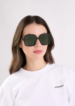 D.Franklin Margot Black / G15|Damen Eckige Sonnenbrillen
