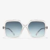 D.Franklin Margot Transparent / Gradient Blue|Damen Eckige Sonnenbrillen