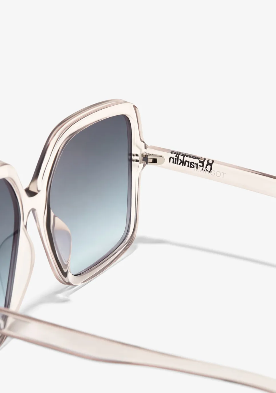 D.Franklin Margot Transparent / Gradient Blue|Damen Eckige Sonnenbrillen