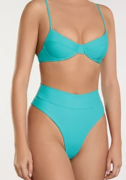 D.Franklin Masha Top + Kalea Bottom Aqua Blue Bikini|Damen Bikinis Und Einteiler
