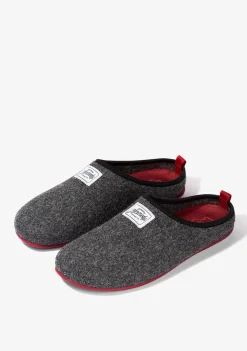 D.Franklin Mercredy Slipper Black / Bordeaux|Herren Hausschuhe