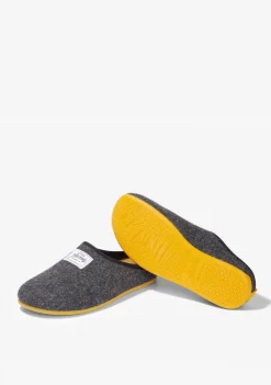 D.Franklin Mercredy Slipper Black / Yellow|Damen Hausschuhe