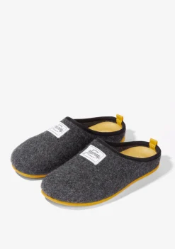 D.Franklin Mercredy Slipper Black / Yellow|Damen Hausschuhe