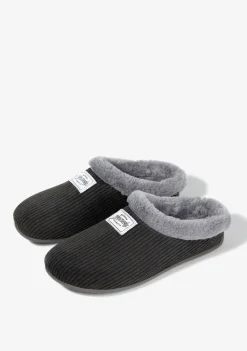 D.Franklin Mercredy Slipper Cord Black|Damen Hausschuhe