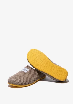 D.Franklin Mercredy Slipper Cord Taupe|Herren Hausschuhe