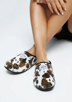 D.Franklin Mercredy Slipper Cow|Damen Hausschuhe