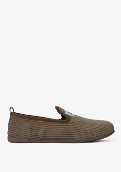 D.Franklin Mercredy Slipper Gran Cord Brown|Herren Hausschuhe