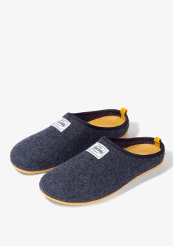 D.Franklin Mercredy Slipper Navy / Yellow|Herren Hausschuhe
