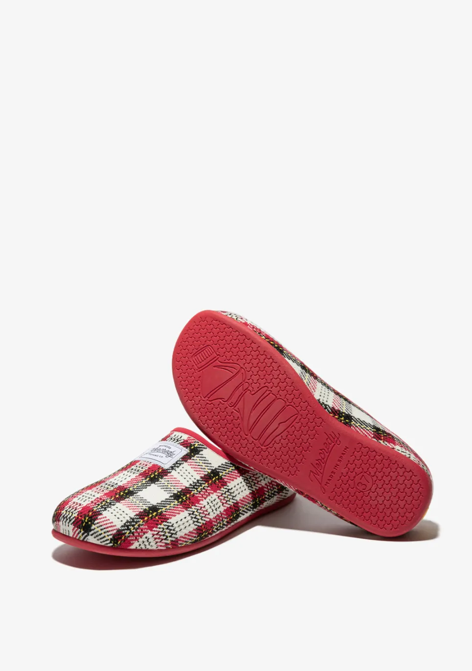 D.Franklin Mercredy Slipper Tartan Red / White|Damen Hausschuhe