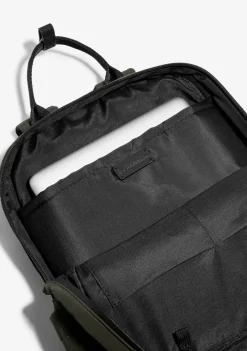 D.Franklin Multi-Pocket Nylon Backpack Green + Custom Set Orange|Damen Rucksäcke|Backpack