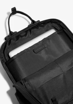 D.Franklin Multi-Pocket Nylon Backpack Black + Custom Set Orange|Damen Rucksäcke|Backpack