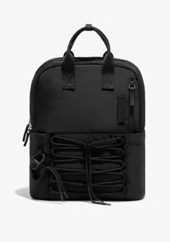 D.Franklin Multi-Pocket Nylon Backpack Black + Custom Set Orange|Damen Rucksäcke|Backpack