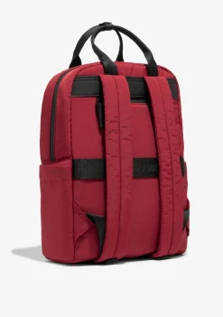 D.Franklin Multi-Pocket Nylon Backpack Red + Custom Set Orange|Damen Rucksäcke|Backpack