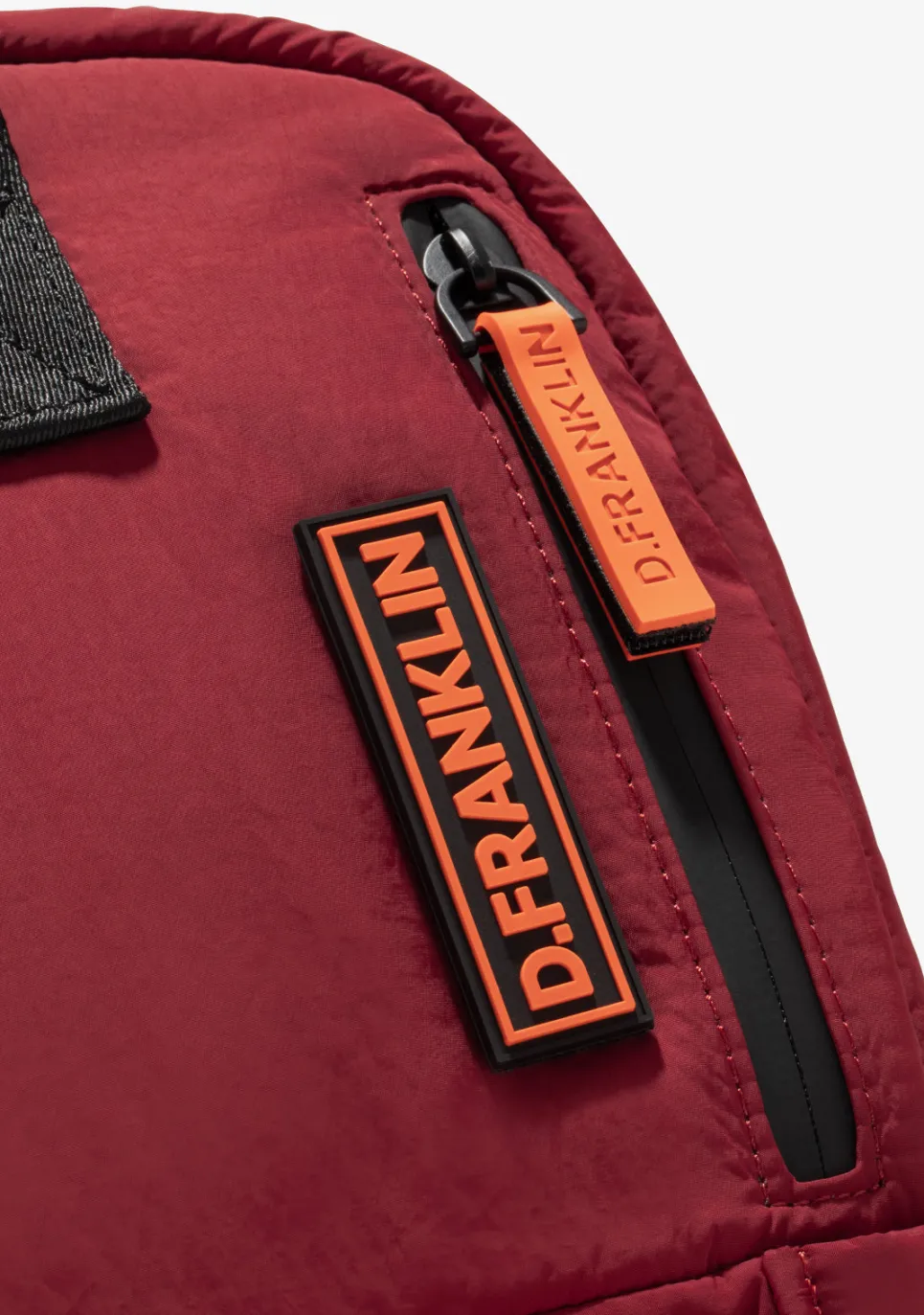 D.Franklin Multi-Pocket Nylon Backpack Red + Custom Set Orange|Damen Rucksäcke|Backpack