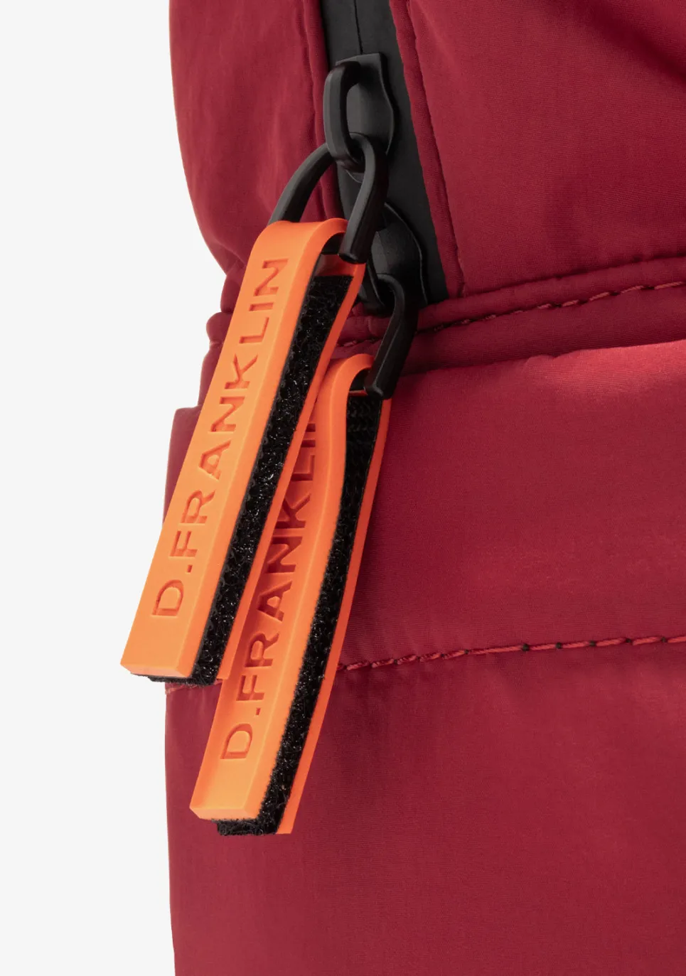 D.Franklin Multi-Pocket Nylon Backpack Red + Custom Set Orange|Damen Rucksäcke|Backpack
