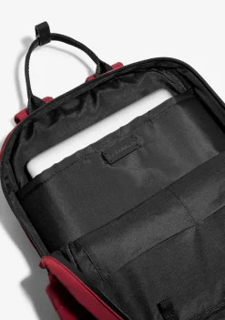 D.Franklin Multi-Pocket Nylon Backpack Red + Custom Set Orange|Damen Rucksäcke|Backpack