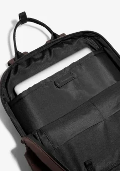 D.Franklin Multi-Pocket Nylon Backpack Brown + Custom Set Orange|Damen Rucksäcke|Backpack