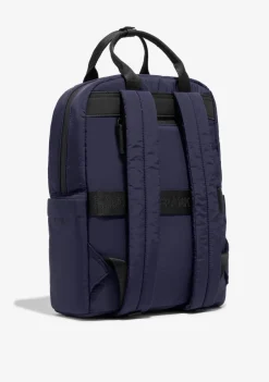 D.Franklin Multi-Pocket Nylon Backpack Navy + Custom Set Lime|Damen Rucksäcke|Backpack