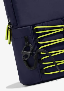 D.Franklin Multi-Pocket Nylon Backpack Navy + Custom Set Lime|Damen Rucksäcke|Backpack