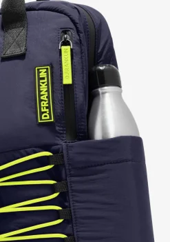 D.Franklin Multi-Pocket Nylon Backpack Navy + Custom Set Lime|Damen Rucksäcke|Backpack