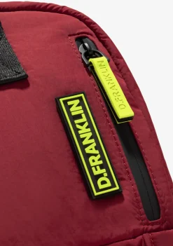 D.Franklin Multi-Pocket Nylon Backpack Red + Custom Set Lime|Damen Rucksäcke|Backpack