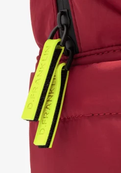 D.Franklin Multi-Pocket Nylon Backpack Red + Custom Set Lime|Damen Rucksäcke|Backpack