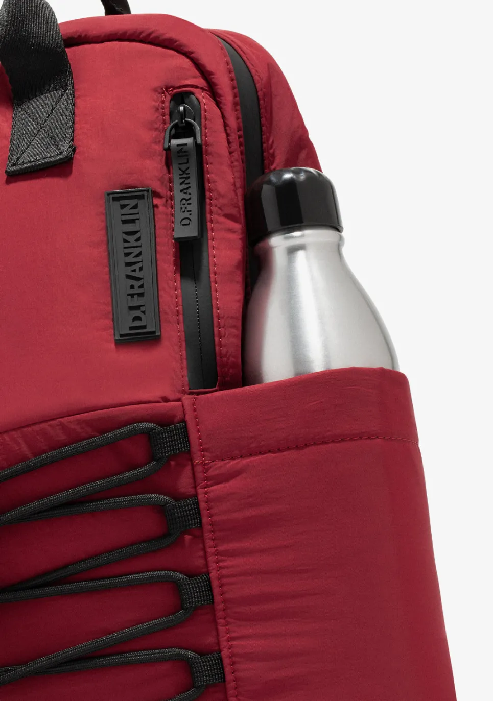 D.Franklin Multi-Pocket Nylon Backpack Red|Damen Rucksäcke|Backpack