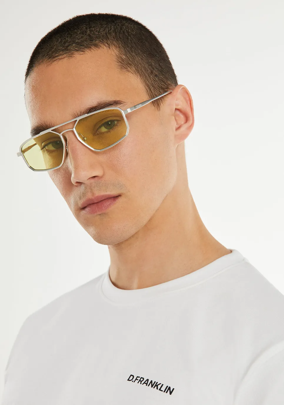 D.Franklin Muni LA Silver / Yellow|Damen Pilotenbrillen|Polarisierte Sonnenbrillen