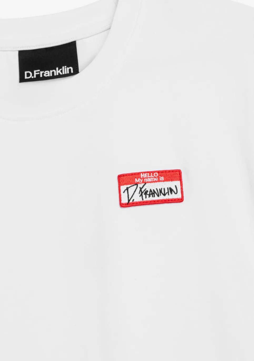 D.Franklin My Name Is Patch T-Shirt White|Damen T-Shirts|T-Shirts
