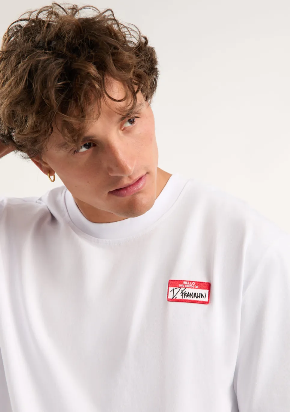 D.Franklin My Name Is Patch T-Shirt White|Damen T-Shirts|T-Shirts