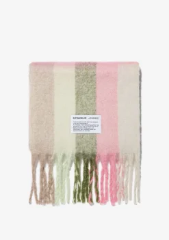 D.Franklin Nordic Bomb Plaid Scarf Green/ Coral|Damen Mützen, Schals Und Handschuhe