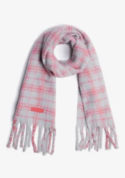 D.Franklin Nordic Bomb Plaid Scarf Grey|Damen Mützen, Schals Und Handschuhe