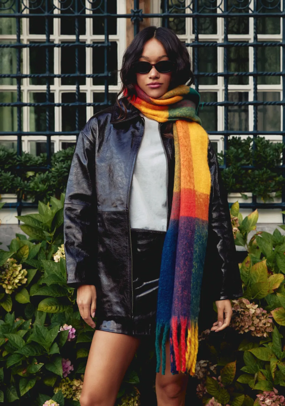 D.Franklin Nordic Bomb Plaid Scarf Yellow / Multi|Damen Mützen, Schals Und Handschuhe