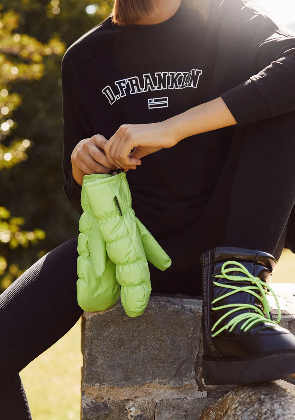 D.Franklin Nordic Bomb Puffer Mittens Green|Damen Mützen, Schals Und Handschuhe