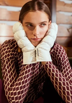 D.Franklin Nordic Bomb Puffer Mittens White|Damen Mützen, Schals Und Handschuhe