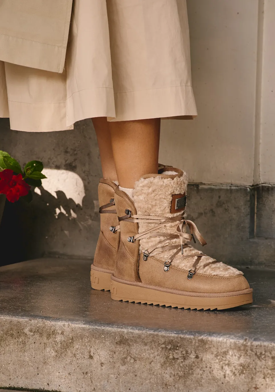 D.Franklin Nordic Fur Sand|Damen Stiefel