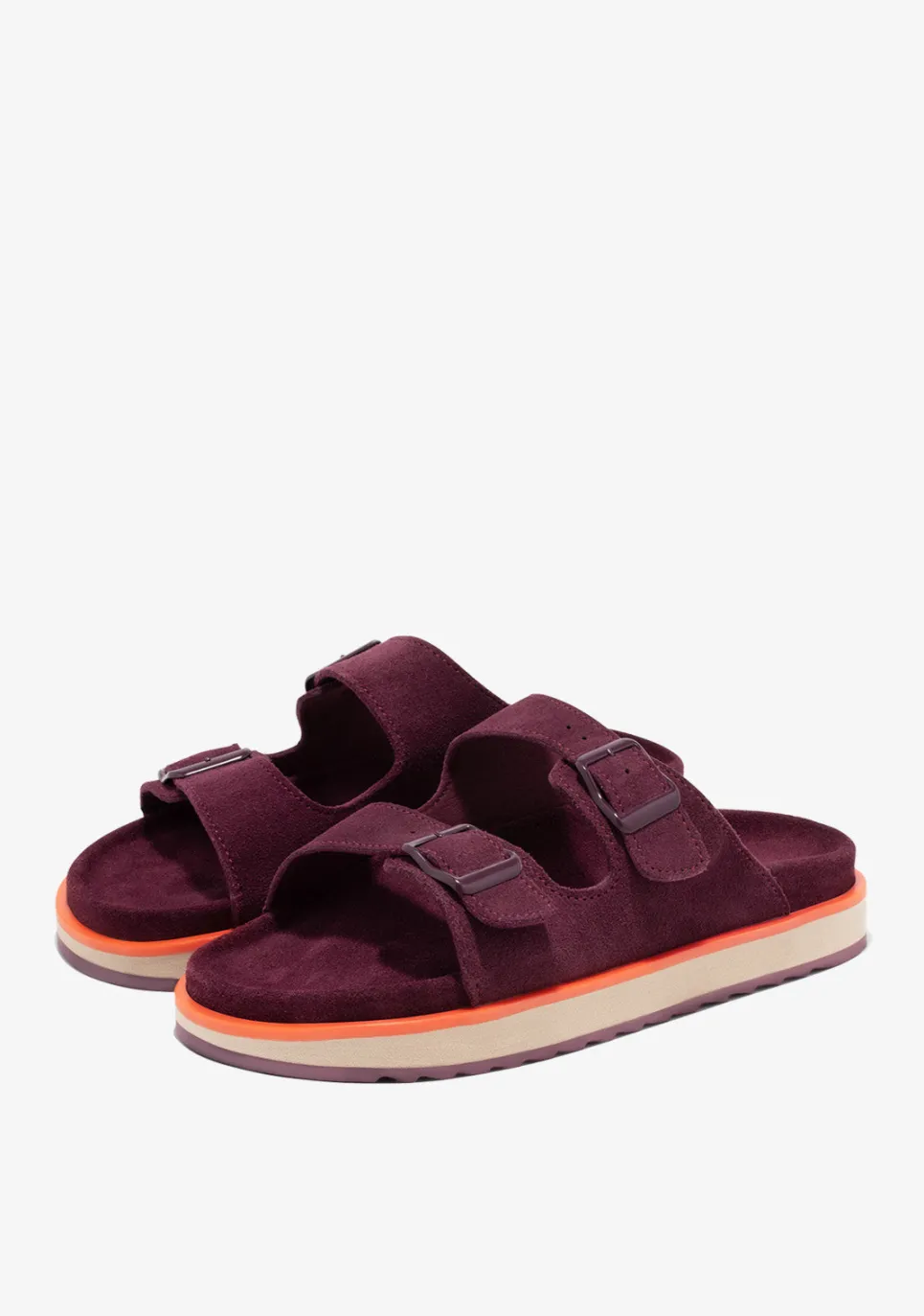 D.Franklin Nordic Sandal Buckle Burgundy|Damen Sandalen