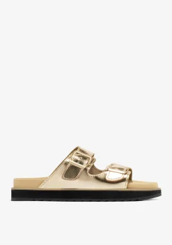 D.Franklin Nordic Sandal Buckle Gold|Damen Sandalen
